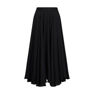 Blanca Vita Women Black Double Georgette Ganza Full Midi Skirt